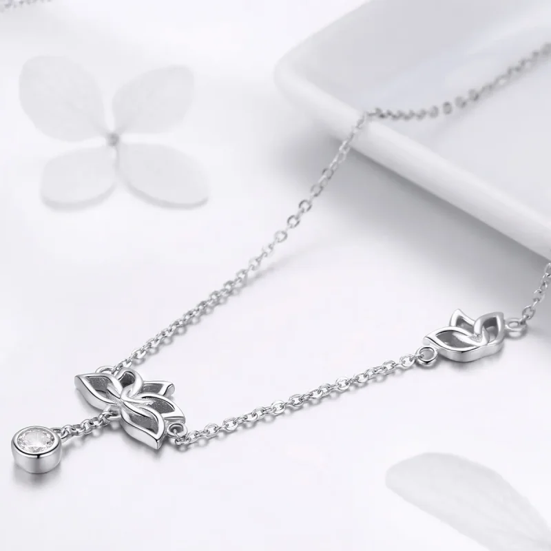 (kép) PANDORA típusú friss lótusz collier nyaklánc - BSN012 - Megtekintés 5