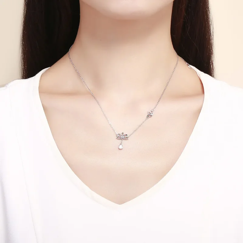 (kép) PANDORA típusú friss lótusz collier nyaklánc - BSN012 - Megtekintés 6
