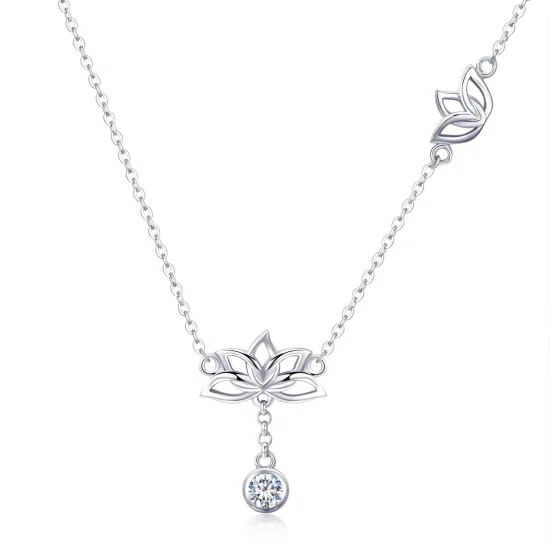 (kép) PANDORA típusú friss lótusz collier nyaklánc - BSN012