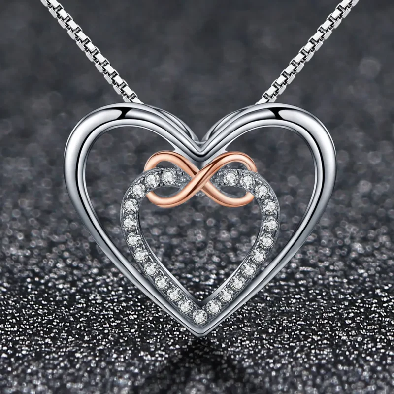 (kép) PANDORA típusú gyönyörű szív collier nyaklánc - SCN121 - Megtekintés 3