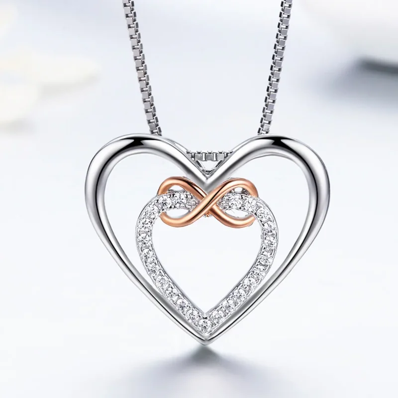 (kép) PANDORA típusú gyönyörű szív collier nyaklánc - SCN121 - Megtekintés 4