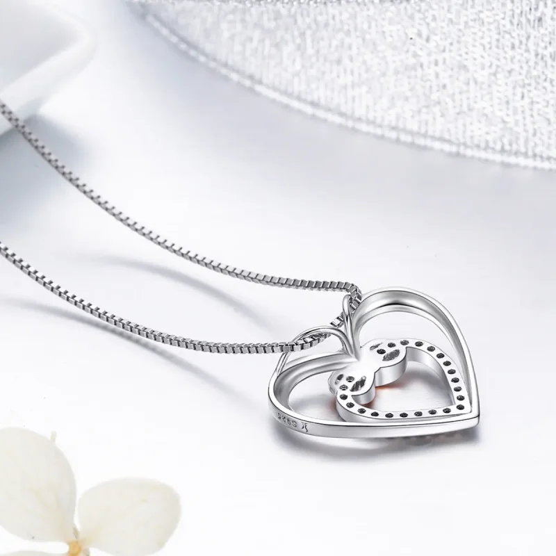 (kép) PANDORA típusú gyönyörű szív collier nyaklánc - SCN121 - Megtekintés 5