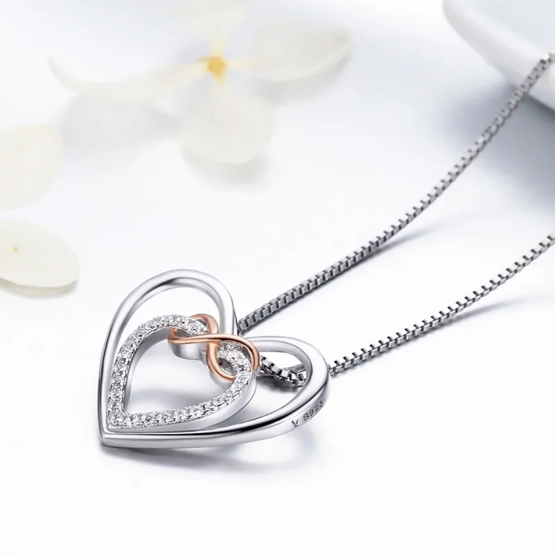 (kép) PANDORA típusú gyönyörű szív collier nyaklánc - SCN121 - Megtekintés 6