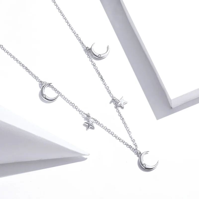(kép) PANDORA típusú hold és csillag collier nyaklánc - SCN411 - Megtekintés 2
