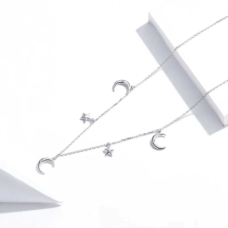 (kép) PANDORA típusú hold és csillag collier nyaklánc - SCN411 - Megtekintés 3