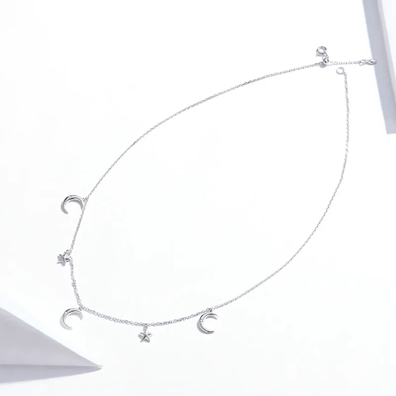 (kép) PANDORA típusú hold és csillag collier nyaklánc - SCN411 - Megtekintés 4