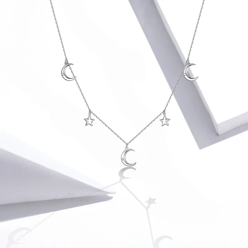 (kép) PANDORA típusú hold és csillag collier nyaklánc - SCN411 - Megtekintés 5