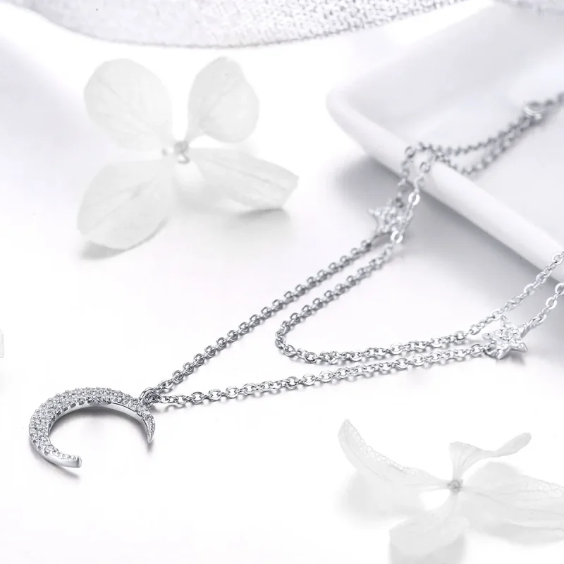 (kép) PANDORA típusú hold és csillagok collier nyaklánc - BSN038 - Megtekintés 3