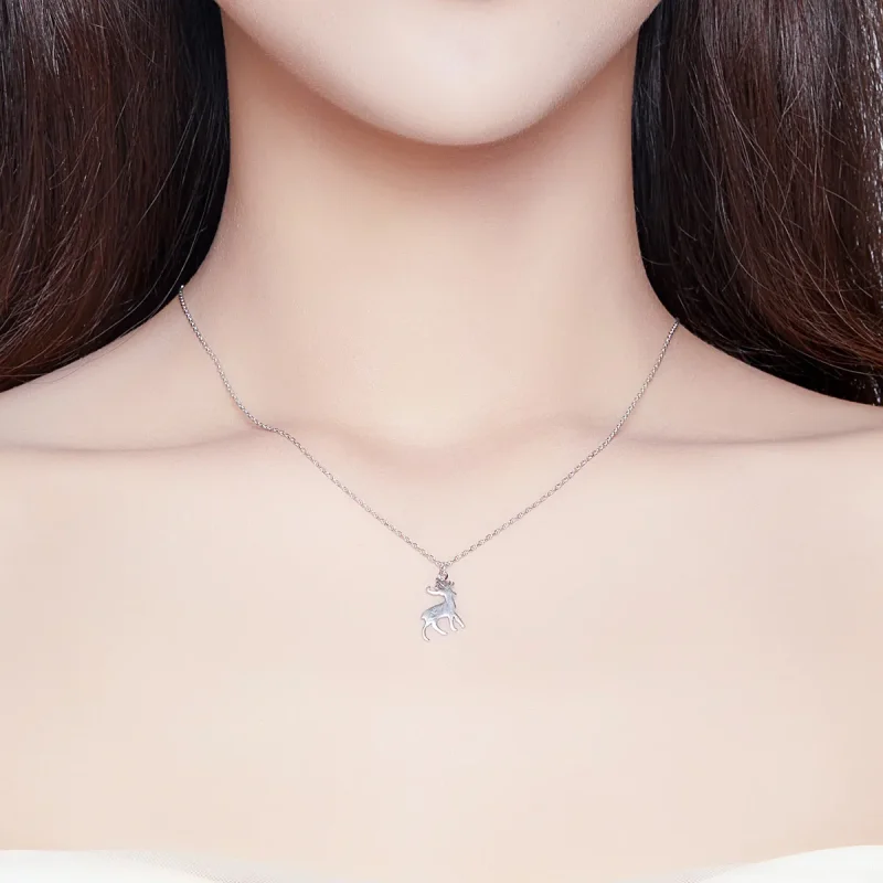 (kép) PANDORA típusú kis szarvas collier nyaklánc - SCN362 - Megtekintés 6