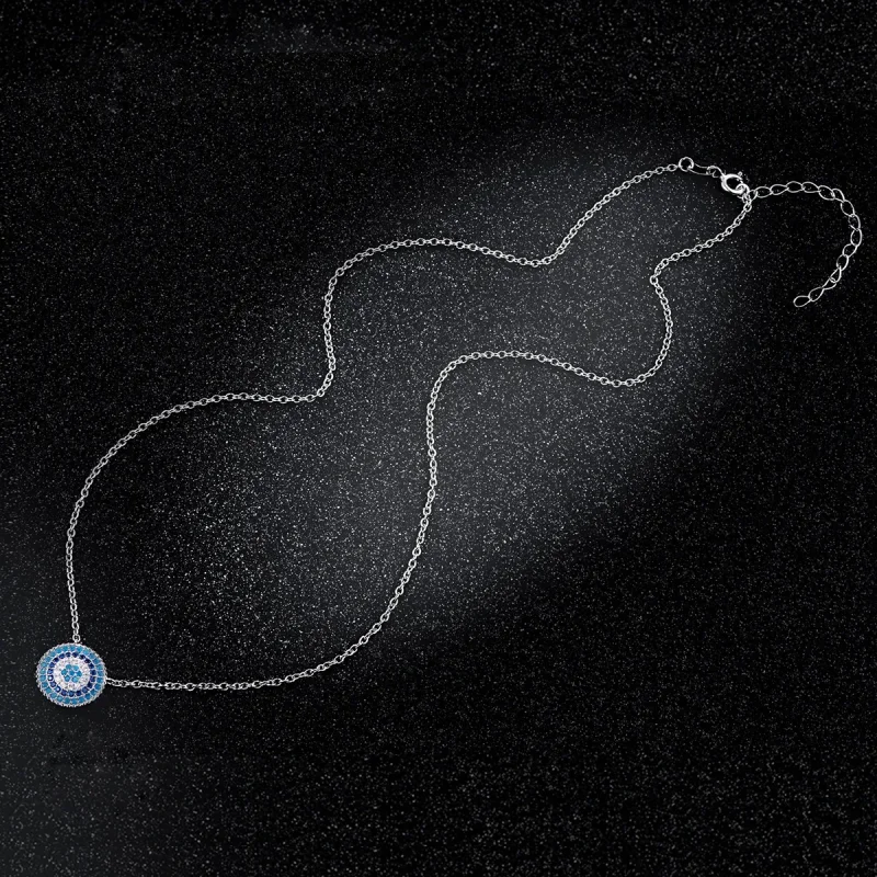 (kép) PANDORA típusú kék kör collier nyaklánc - SCN099 - Megtekintés 4
