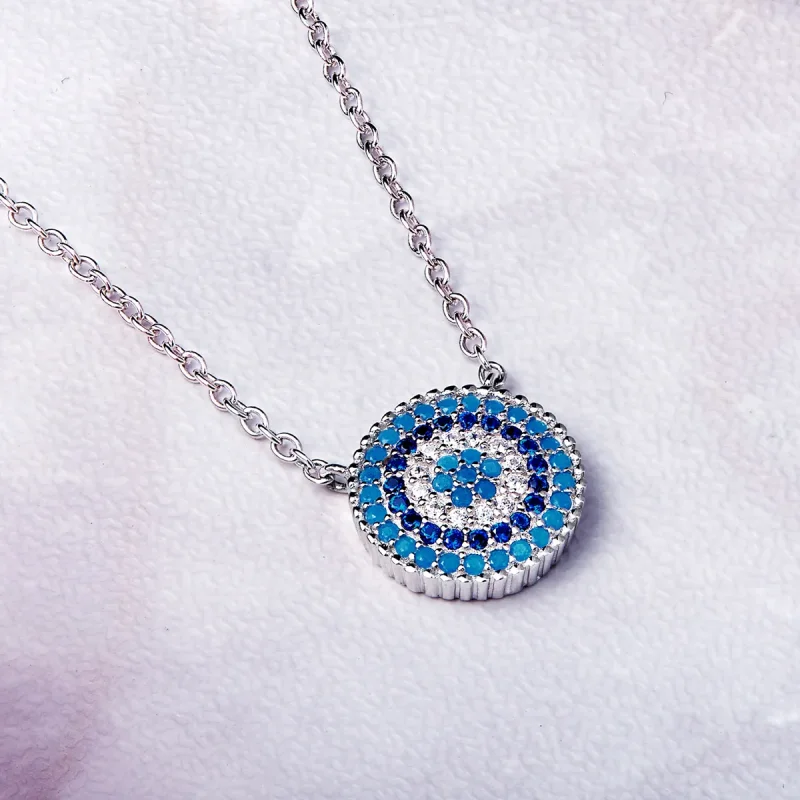 (kép) PANDORA típusú kék kör collier nyaklánc - SCN099 - Megtekintés 6