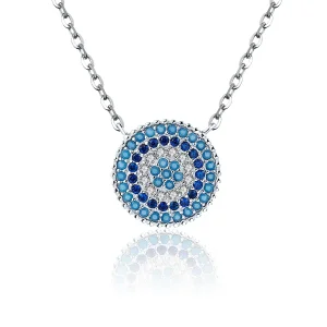 (kép) PANDORA típusú kék kör collier nyaklánc - SCN099