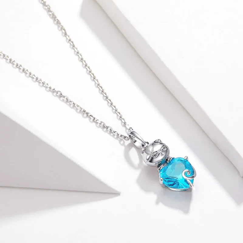 (kép) PANDORA típusú kék macska collier nyaklánc - SCN331 - Megtekintés 2