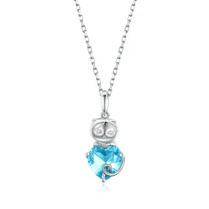 PANDORA típusú kék macska collier nyaklánc - SCN331 (kép) PANDORA típusú kék macska collier nyaklánc - SCN331