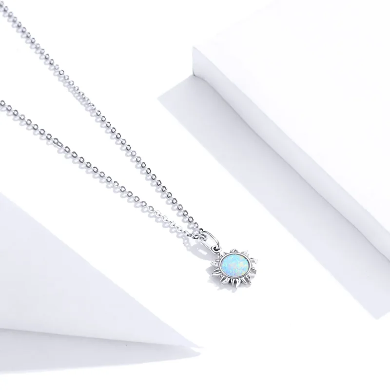 (kép) PANDORA típusú kék nap collier nyaklánc - SCN399 - Megtekintés 2