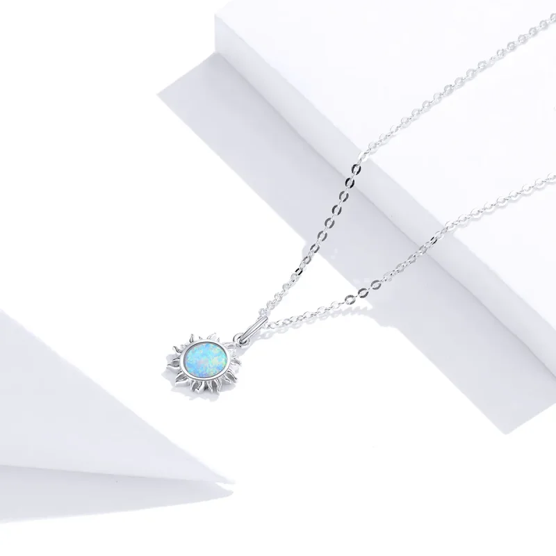 (kép) PANDORA típusú kék nap collier nyaklánc - SCN399 - Megtekintés 3