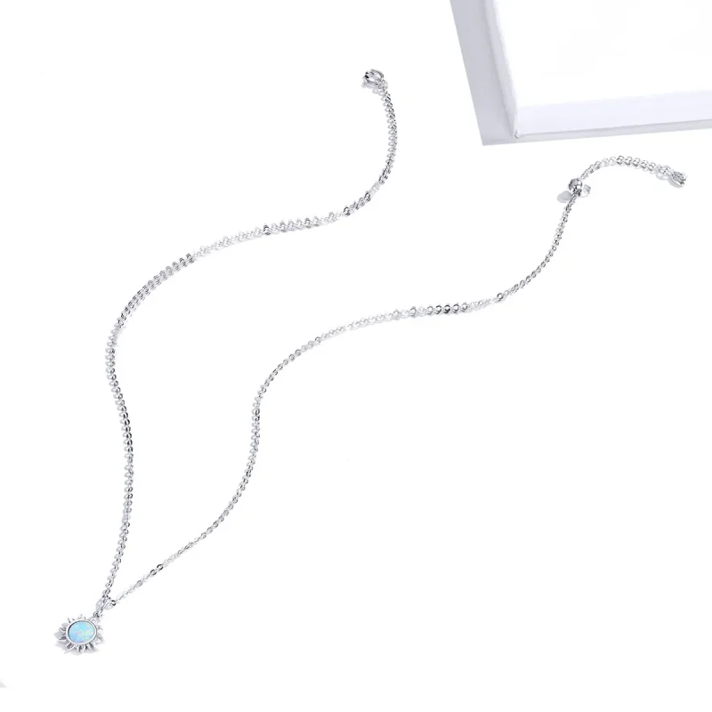 (kép) PANDORA típusú kék nap collier nyaklánc - SCN399 - Megtekintés 4