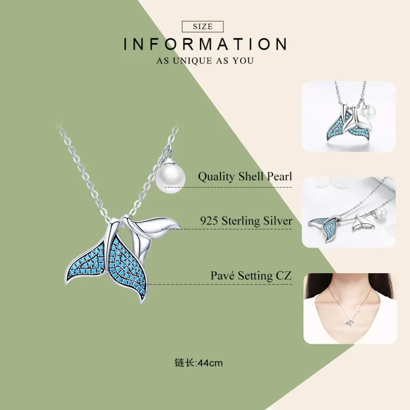 (kép) PANDORA típusú könnyek sellőtől collier nyaklánc - SCN309 - Megtekintés 4