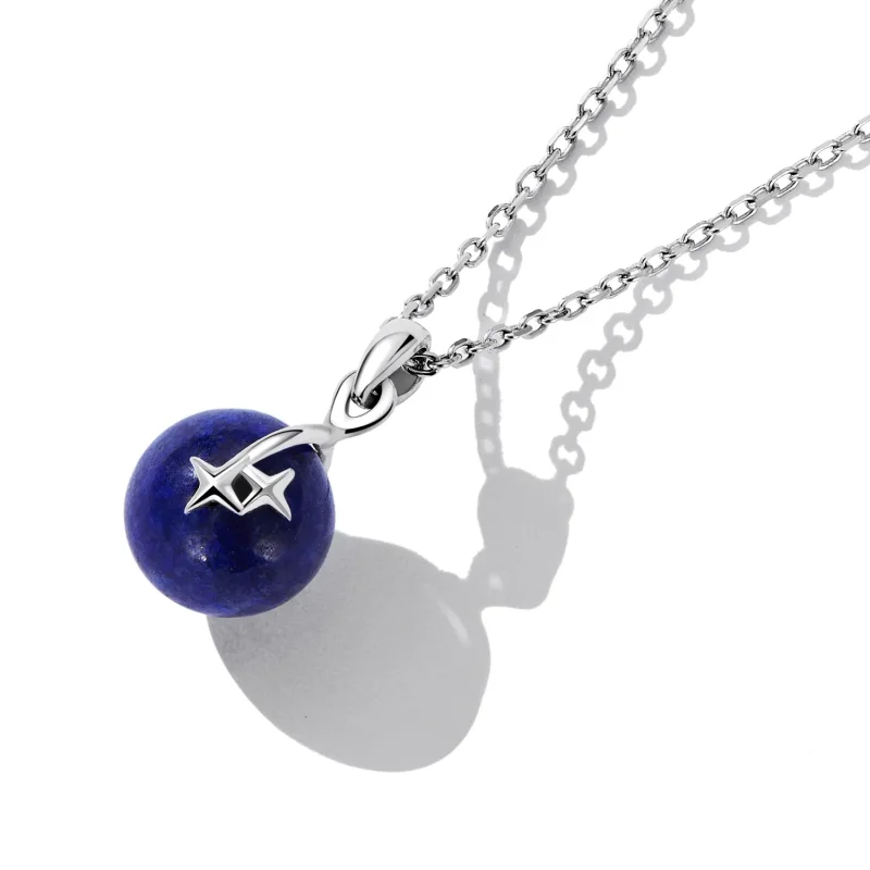 (kép) PANDORA típusú Lapis Lazuli Meteor Nyaklánc - SCN480 - Megtekintés 3