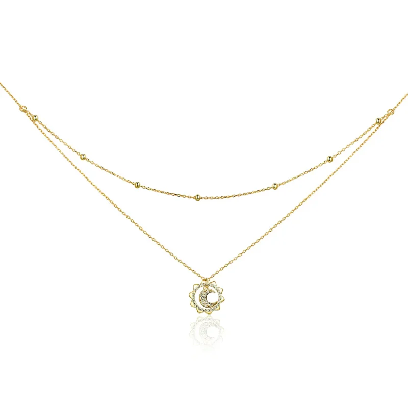 (kép) PANDORA típusú nap hold collier nyaklánc - SCN305