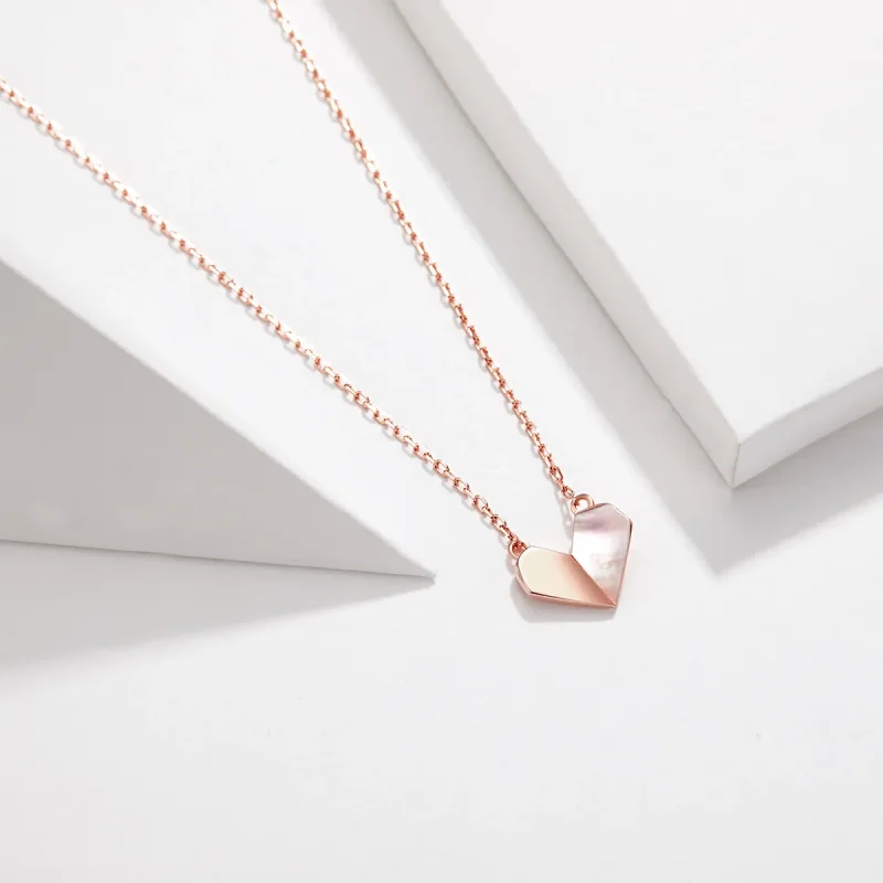 (kép) PANDORA típusú origami szív collier nyaklánc - SCN330 - Megtekintés 2