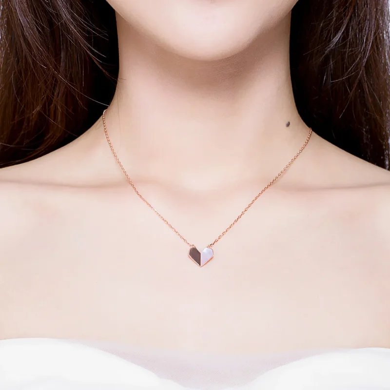 (kép) PANDORA típusú origami szív collier nyaklánc - SCN330 - Megtekintés 4