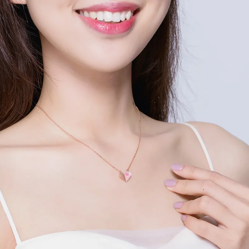(kép) PANDORA típusú origami szív collier nyaklánc - SCN330 - Megtekintés 5