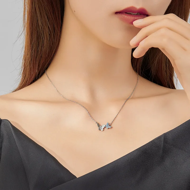 (kép) PANDORA típusú pillangó collier nyaklánc - SCN384 - Megtekintés 6
