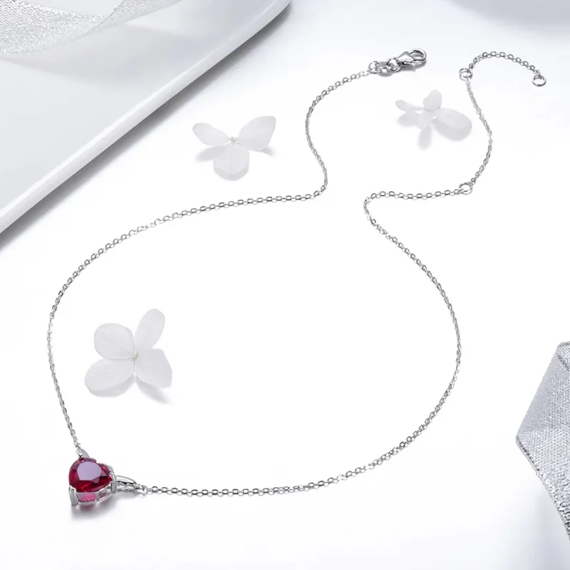 (kép) PANDORA típusú piros angyal szív collier nyaklánc - SCN285 - Megtekintés 5
