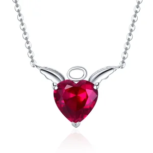 (kép) PANDORA típusú piros angyal szív collier nyaklánc - SCN285
