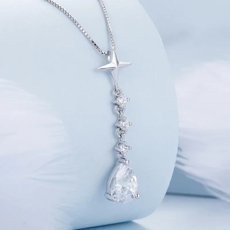 (kép) PANDORA típusú Starburst vízcsepp Nyaklánc - BSN259 - Megtekintés 2