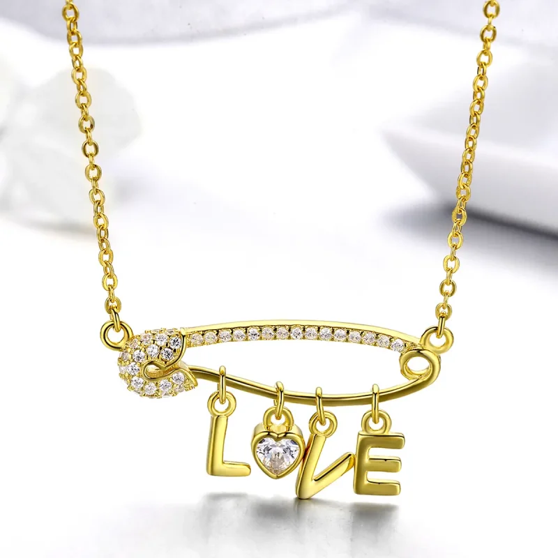 (kép) PANDORA típusú szerelem biztonsági csap collier nyaklánc - SCN324 - Megtekintés 2