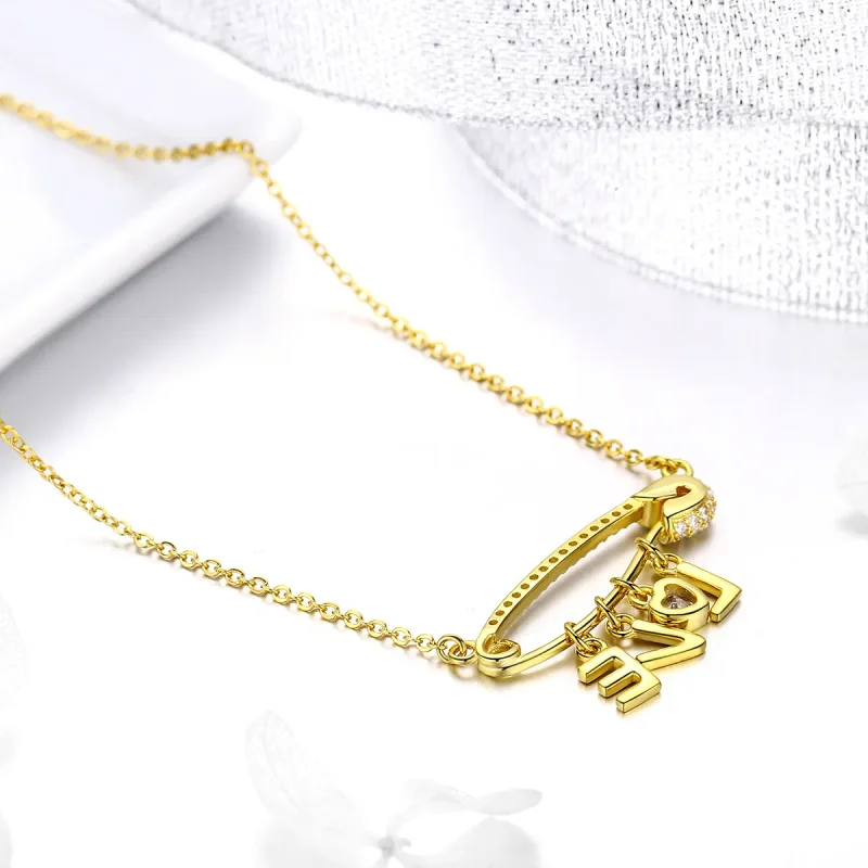 (kép) PANDORA típusú szerelem biztonsági csap collier nyaklánc - SCN324 - Megtekintés 4