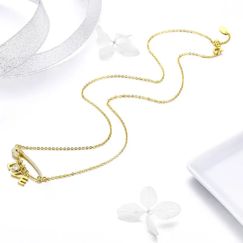 (kép) PANDORA típusú szerelem biztonsági csap collier nyaklánc - SCN324 - Megtekintés 5