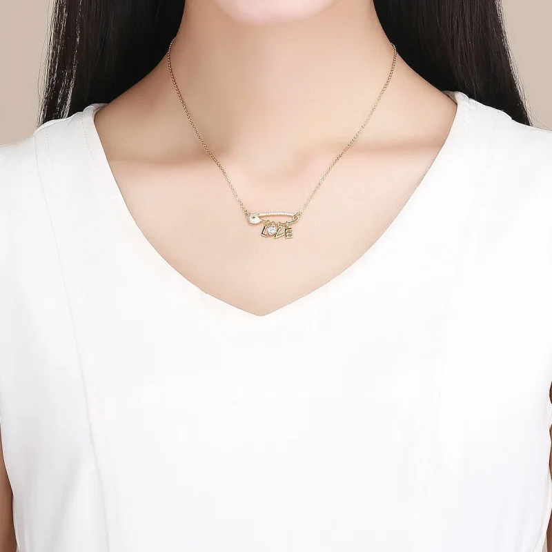 (kép) PANDORA típusú szerelem biztonsági csap collier nyaklánc - SCN324 - Megtekintés 6