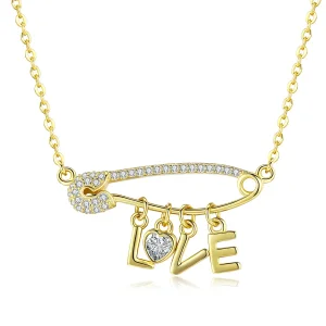 (kép) PANDORA típusú szerelem biztonsági csap collier nyaklánc - SCN324