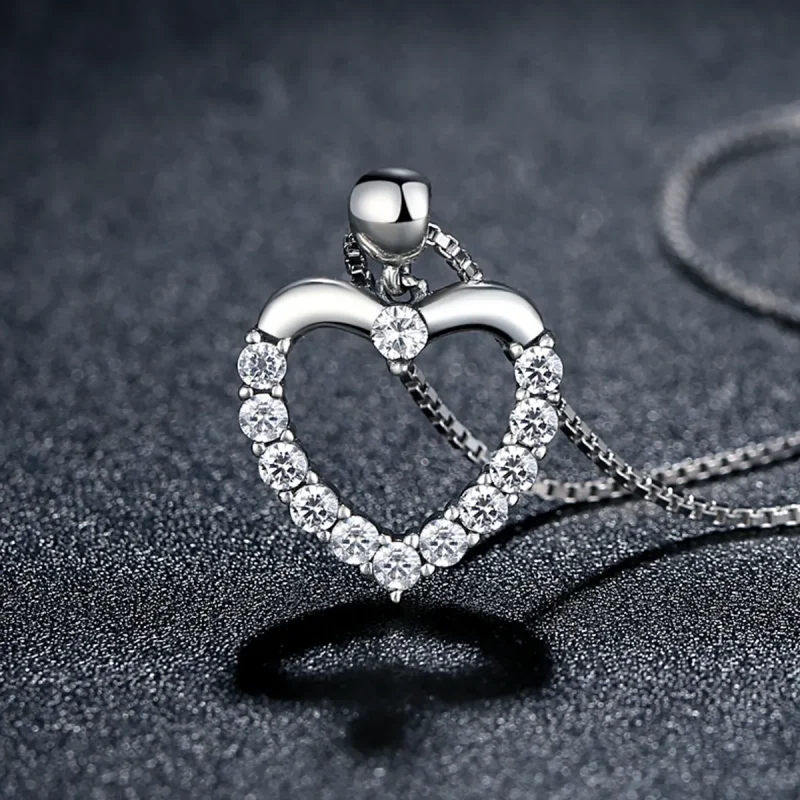 (kép) PANDORA típusú szikrázó szív collier nyaklánc - SCN025 - Megtekintés 4