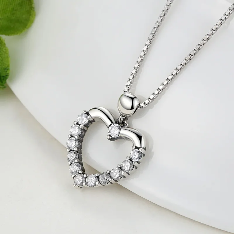 (kép) PANDORA típusú szikrázó szív collier nyaklánc - SCN025 - Megtekintés 5