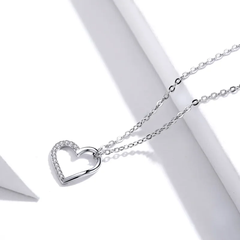 (kép) PANDORA típusú szikrázó szív collier nyaklánc - SCN347 - Megtekintés 2