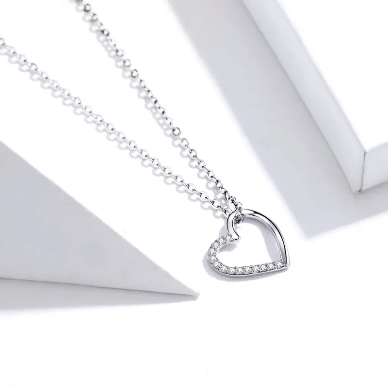 (kép) PANDORA típusú szikrázó szív collier nyaklánc - SCN347 - Megtekintés 3