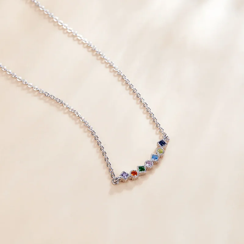 (kép) PANDORA típusú szivárvány collier nyaklánc - SCN451 - Megtekintés 3