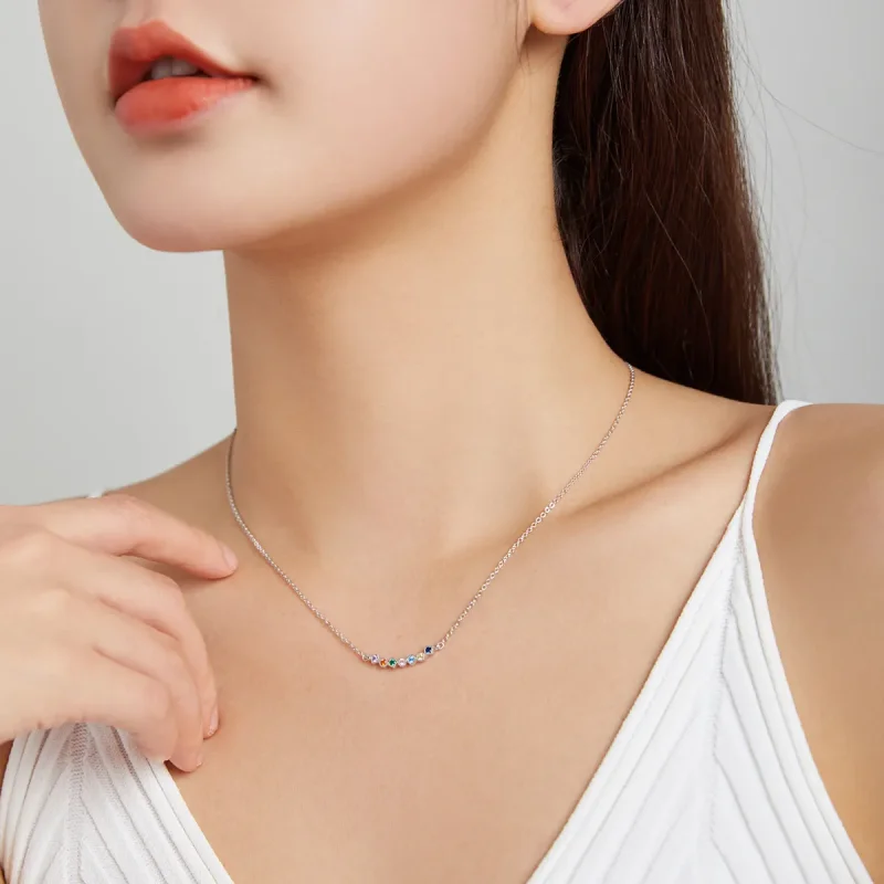 (kép) PANDORA típusú szivárvány collier nyaklánc - SCN451 - Megtekintés 5