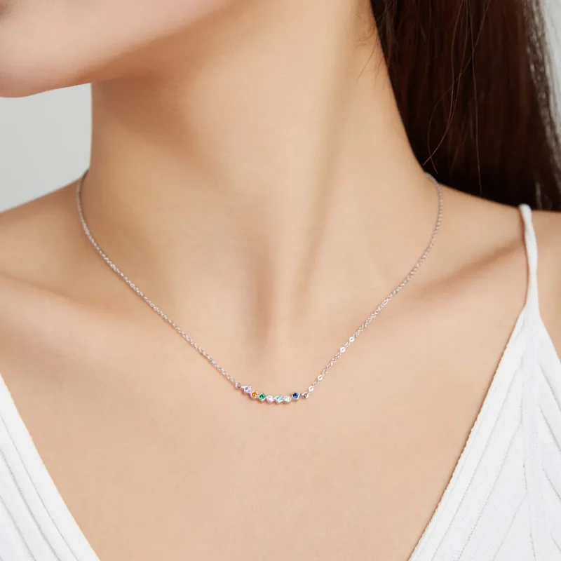 (kép) PANDORA típusú szivárvány collier nyaklánc - SCN451 - Megtekintés 6