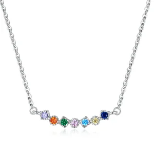 (kép) PANDORA típusú szivárvány collier nyaklánc - SCN451