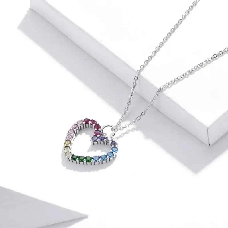 (kép) PANDORA típusú szivárvány szeretete collier nyaklánc - SCN449 - Megtekintés 3