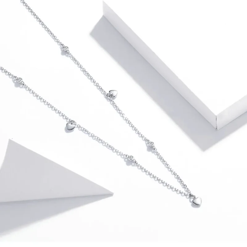 (kép) PANDORA típusú szív alakja collier nyaklánc - SCN417 - Megtekintés 2