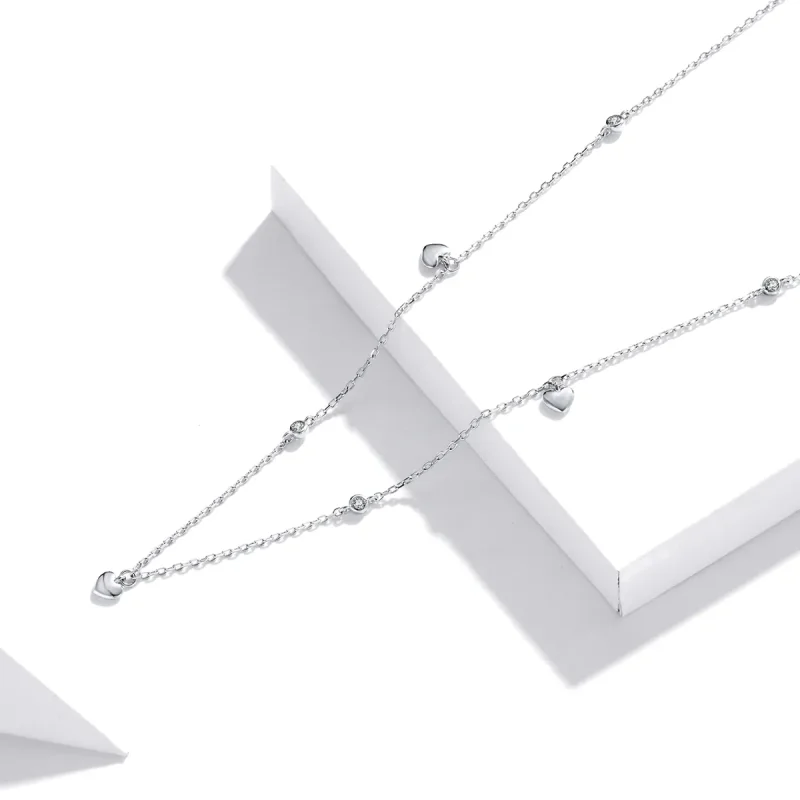 (kép) PANDORA típusú szív alakja collier nyaklánc - SCN417 - Megtekintés 3