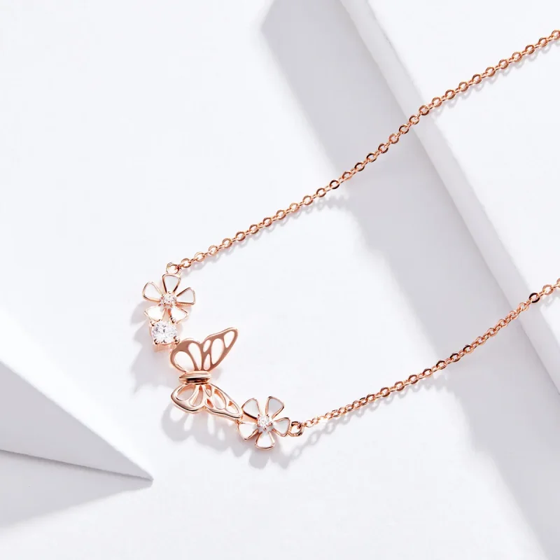(kép) PANDORA típusú táncoló pillangó collier nyaklánc - BSN053 - Megtekintés 2