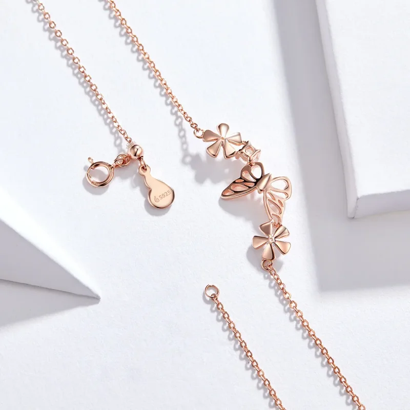 (kép) PANDORA típusú táncoló pillangó collier nyaklánc - BSN053 - Megtekintés 4