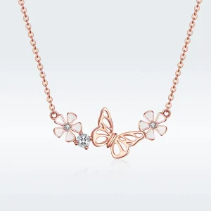 PANDORA típusú táncoló pillangó collier nyaklánc - BSN053 (kép) PANDORA típusú táncoló pillangó collier nyaklánc - BSN053